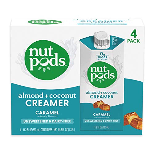 Nutpods Caramel 4-Pack, Unsweetened Dairy-Free Coffee Creamer, W