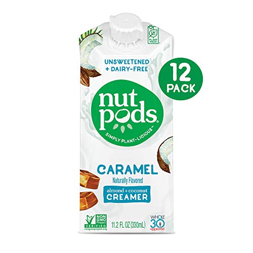 Nutpods Caramel, Unsweetened Dairy-Free Liquid Coffee Creamer Ma