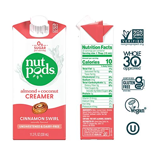 Nutpods Cinnamon Swirl, Unsweetened Dairy-Free Liquid Coffee Cre
