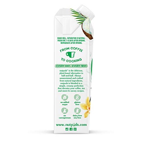 Nutpods Dairy-Free Creamer Unsweetened French Vanilla, 12-Pack