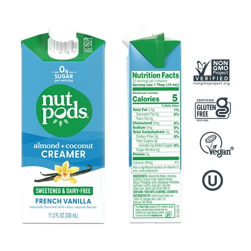 Nutpods French Vanilla Keto Coffee Creamer - Sweetened Non Dairy