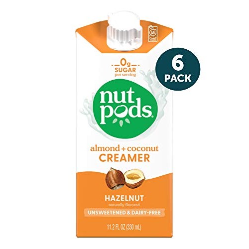 Nutpods Hazelnut, 6-Pack, Unsweetened Dairy-Free Creamer, Made
