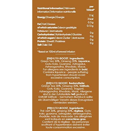 Nutraboost - Energy Tea | Focus Tea – Includes Astragalus, Ashwa