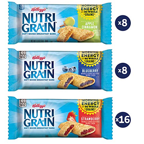 Kelloggs Nutri-Grain, Soft Baked Breakfast Bars, Variety Pack,