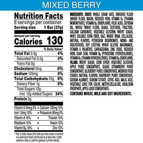 Kelloggs Nutri-Grain, Soft Baked Breakfast Bars, Mixed Berry, M