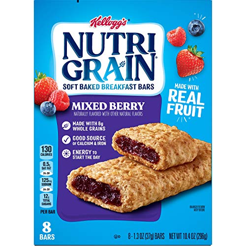 Kelloggs Nutri-Grain, Soft Baked Breakfast Bars, Mixed Berry, M