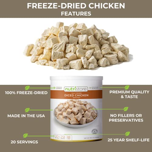 Nutristore Freeze Dried Chicken, Emergency Survival Bulk Food St