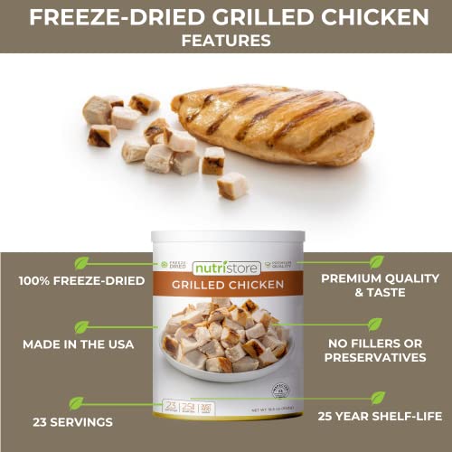 Nutristore Freeze-Dried Grilled Chicken | Premium Quality Pre-Co