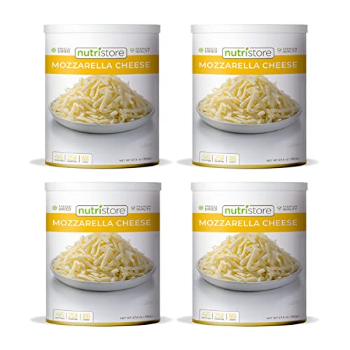 Nutristore Freeze Dried Mozzarella Cheese Shredded 4-Pack | 80 L...