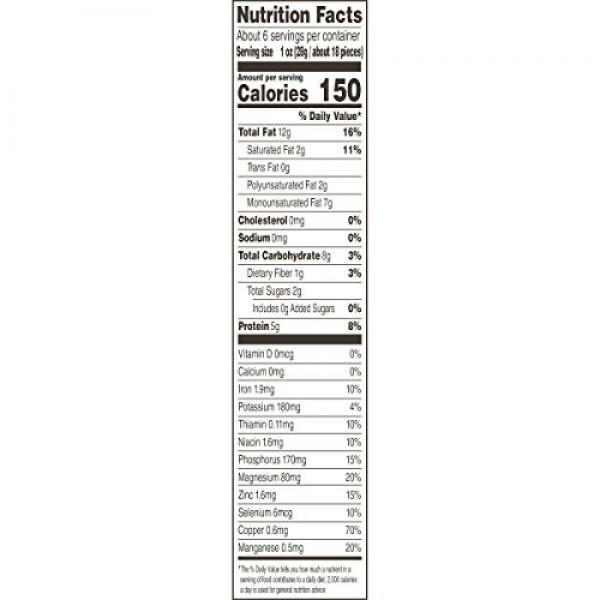 NUTrition Unsalted Raw Cashews 5.5 oz Bag