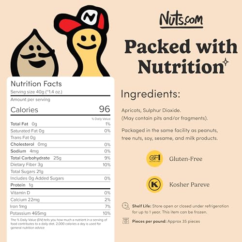 Nuts.com – Dried Apricots – No Sugar Added, Healthy Fruit Snack ...