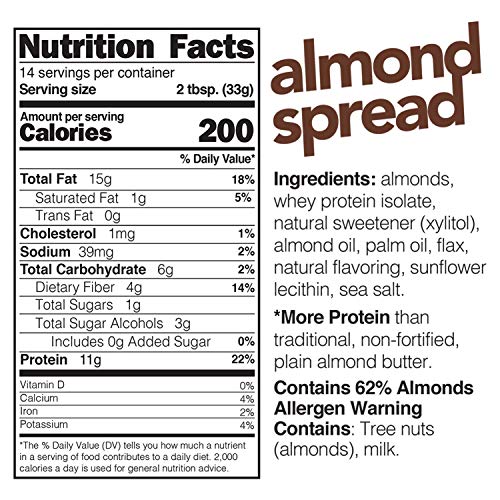Nuts N More Almond Butter Spread, All Natural High Protein Nut
