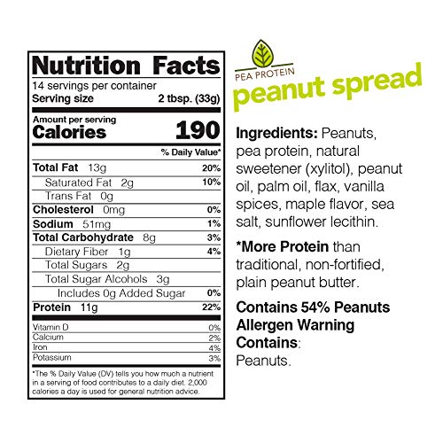 Nuts N More Plant Based Peanut Butter Spread, All Natural High