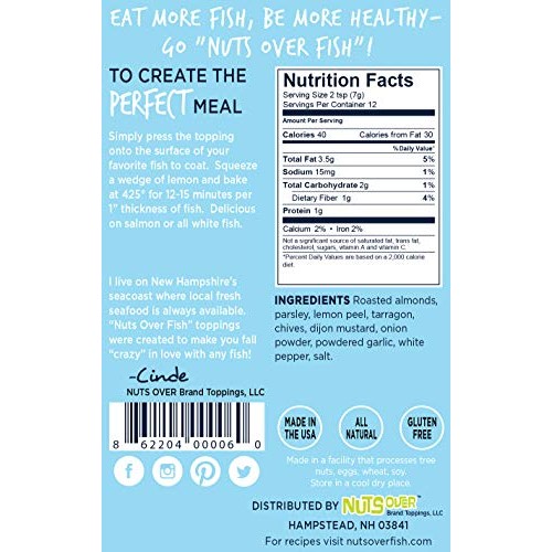 Nuts Over Fish Almond Topping Sugar Free 3oz Packages 3 Pack