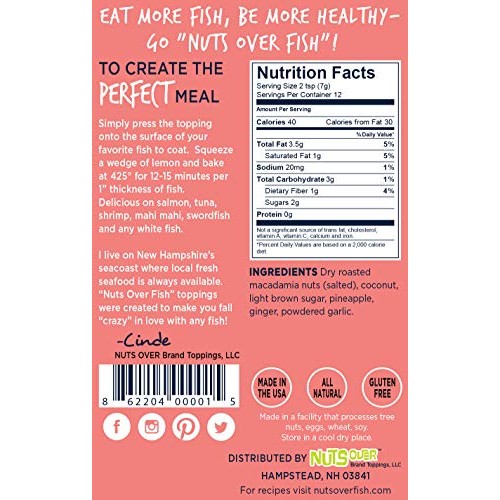 Nuts Over Fish Macadamia Topping 3oz Packages 3 Pack