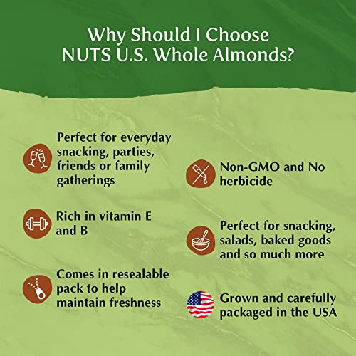 Nuts U.S. – California Almonds | Whole, Raw And Unsalted | Non-G