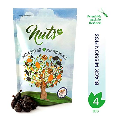 Nuts U.S. - Dried Black Mission Figs 4 Lb