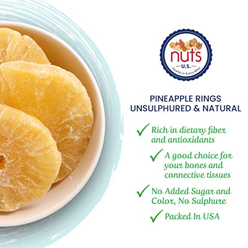 Nuts U.S. - Unsulphured Dried Pineapple Ring, Low Sugar, No Colo