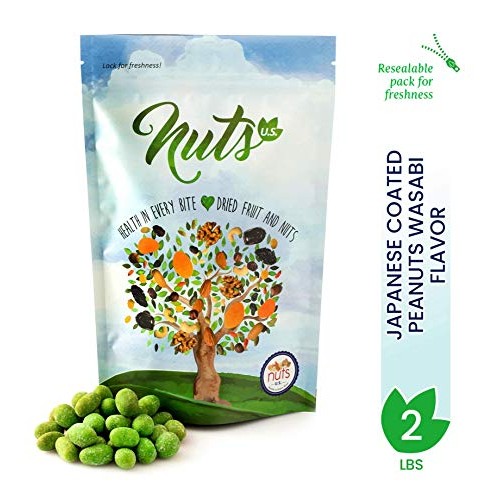 Nuts U.S. - Japanese Coated Peanut Crackers, Wasabi Flavor, No T