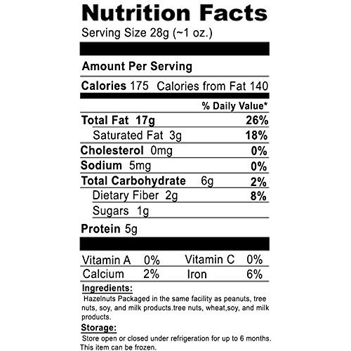 Nuts U.S. - Roasted, Unsalted, Blanched Turkish Hazelnuts 2 Lb