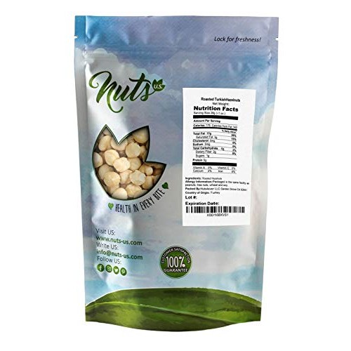 Nuts U.S. - Roasted, Unsalted, Blanched Turkish Hazelnuts 2 Lb