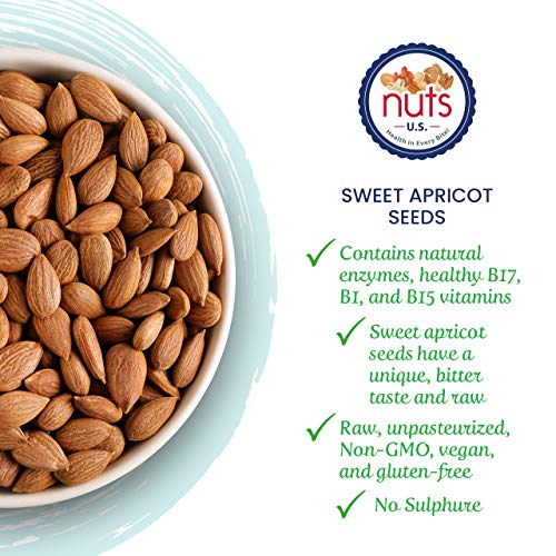 Nuts U.S. - Sweet Raw Apricot Kernels Seeds | Unpasteurized An