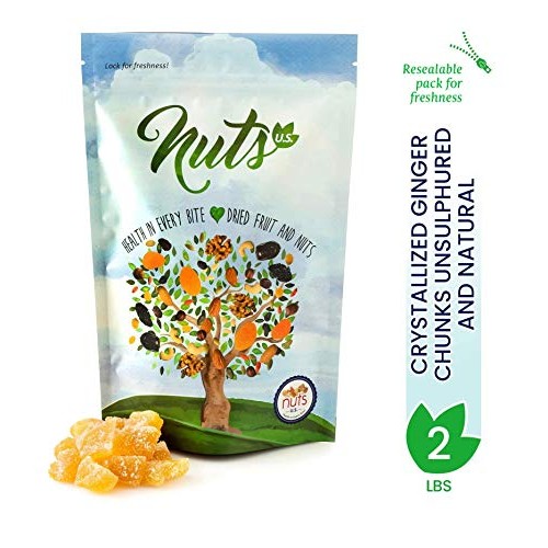 Nuts U.S. - Unsulphured Crystallized Ginger Chunks, No Artificia