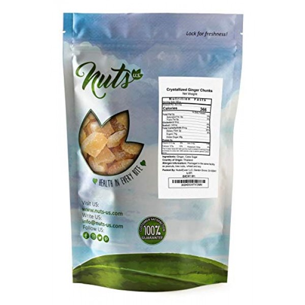 Nuts U.S. - Unsulphured Crystallized Ginger Chunks, No Artificia