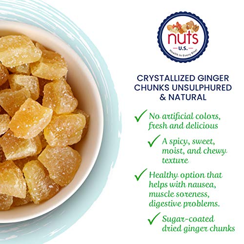 Nuts U.S. - Unsulphured Crystallized Ginger Chunks, No Artificia