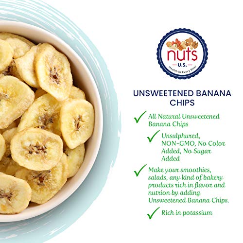 Nuts U.S. - Unsweetened Banana Chips, No Sulphure Added &Amp; No Art