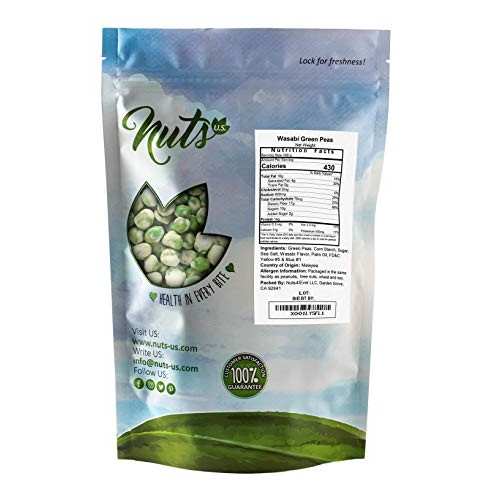 Nuts U.S. - Wasabi Coated Green Peas, Crunchy &Amp; Spicy In Reseala