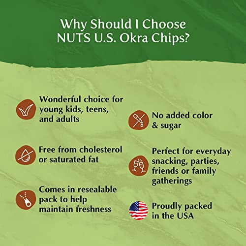 Okra Chips, Sea-Salted, No Color Added, No Sugar Added, Natural,...