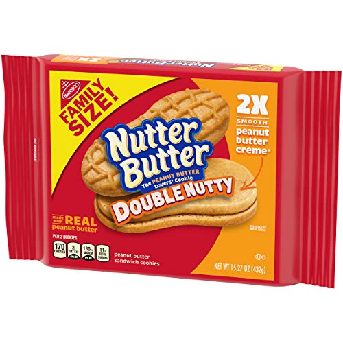 Nutter Butter Double Nutty Peanut Butter Sandwich Cookies, 12 Pa