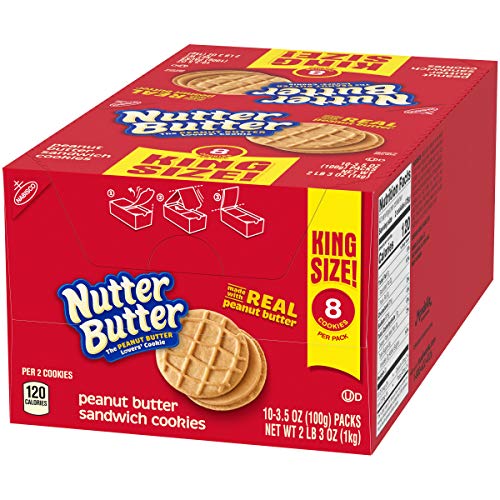 Nutter Butter King Size Sandwich Cookies, Peanut Butter, 2.18 Po