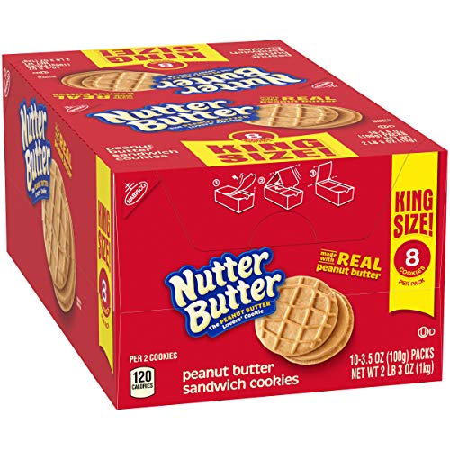 Nutter Butter King Size Sandwich Cookies, Peanut Butter, 2.18 Po