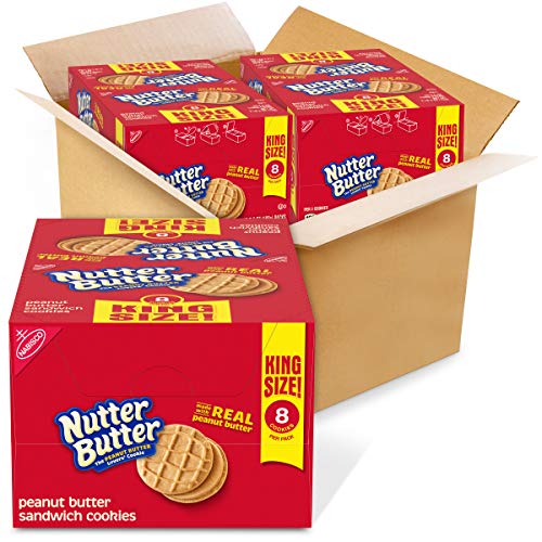 Nutter Butter King Size Sandwich Cookies, Peanut Butter, 2.18 Po