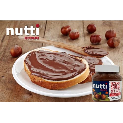Nutti Cream Chocolate Hazelnut Spread with Cocoa and Milk, 13 oz...