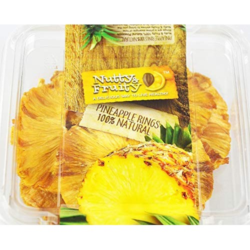 Nutty And Fruity 100% Natural Dried Pineapple Rings 4.5 Ounces