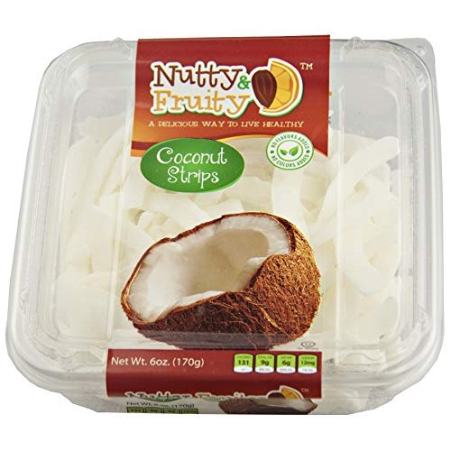 Nutty &Amp; Fruity Dried Coconut Strips- Two 6 Oz. Packages