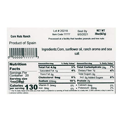 Natural Craving Corn Nuts Ranch Flavor – Original Toasted Corn K