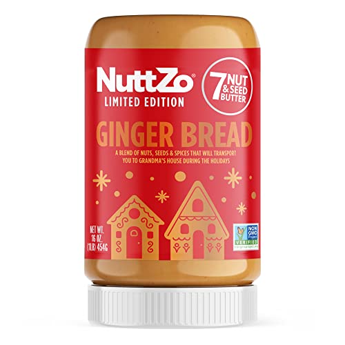 NuttZo Gingerbread Mixed Nut Butter | Cashews Almonds Coconut Su...