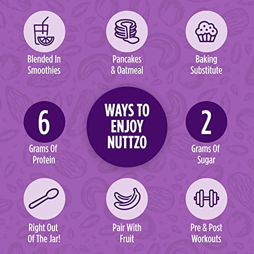 Organic NuttZo Dark Chocolate Power Fuel Smooth Mixed Nut Butter...