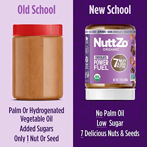 Organic NuttZo Dark Chocolate Power Fuel Smooth Mixed Nut Butter...