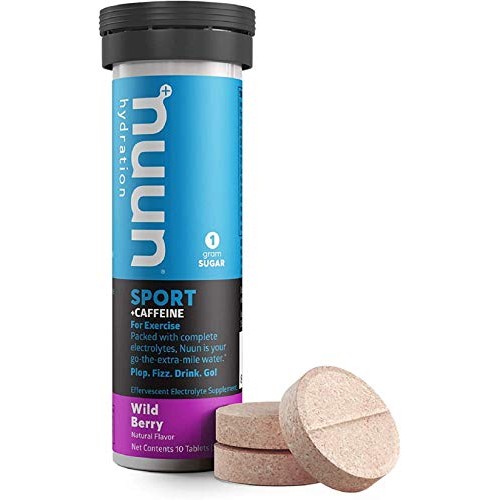 Nuun Sport + Caffeine: Electrolyte Drink Tablets, Wild Berry,10
