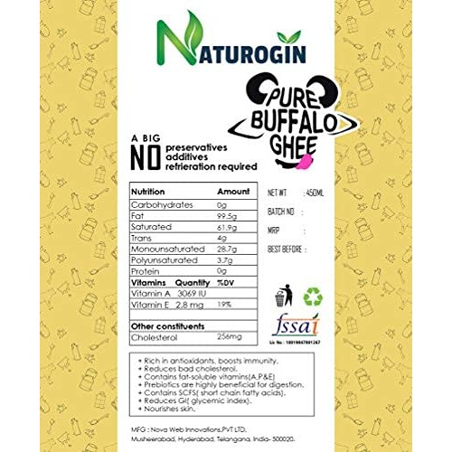 Naturogin Buffalo Ghee 100% Pure Made From Desi Buffalo Milk X 2