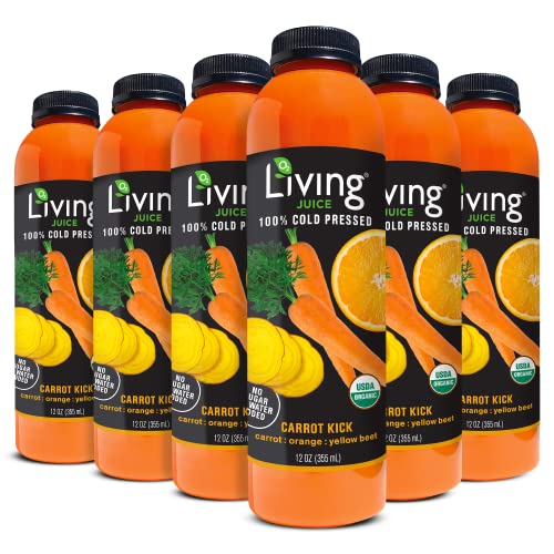 O2 Living Juice Carrot Kick Organic Cold Pressed Juice, No Sugar
