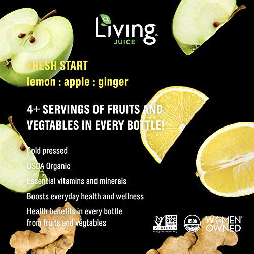 O2 Living Juice Fresh Start Organic Cold Pressed Juice, No Sugar...