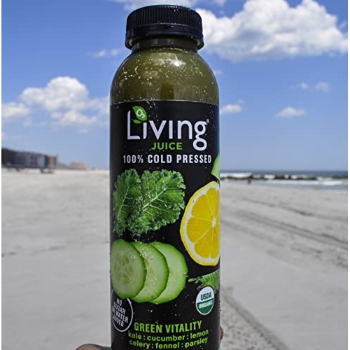 O2 Living Juice Green Vitality Organic Cold-Pressed, No Sugar Or