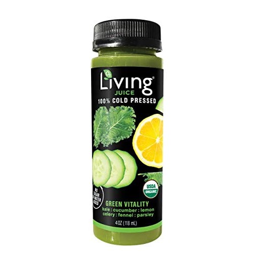 O2 Living Juice Green Vitality Organic Cold-Pressed Shot, No Sug