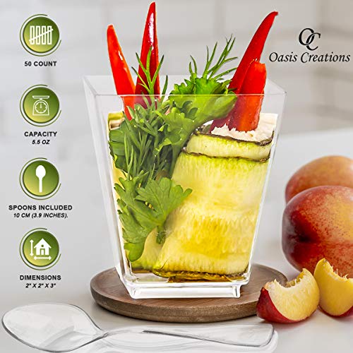 Oasis Creations Square Dessert Cup - 5.5 ounce - 350 Count - Spo...